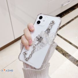 غلاف هاتف شفاف مع شكل فراشه 