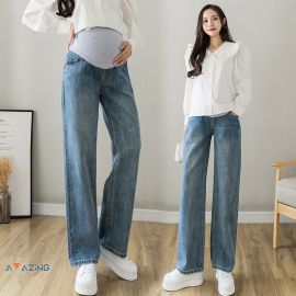 جينز واسع الساق للام الحامل