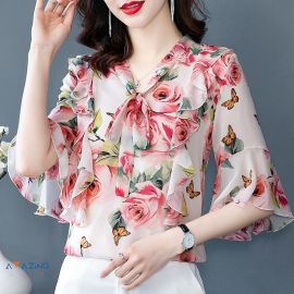 قميص بنمط زهور للنساء